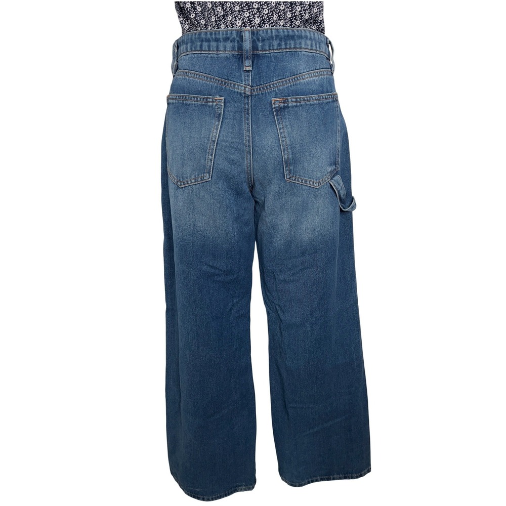 Forever 21 Womens Straight Leg Carpenter Jeans Blue Medium Wash Size 27 Utility - Picture 15 of 16